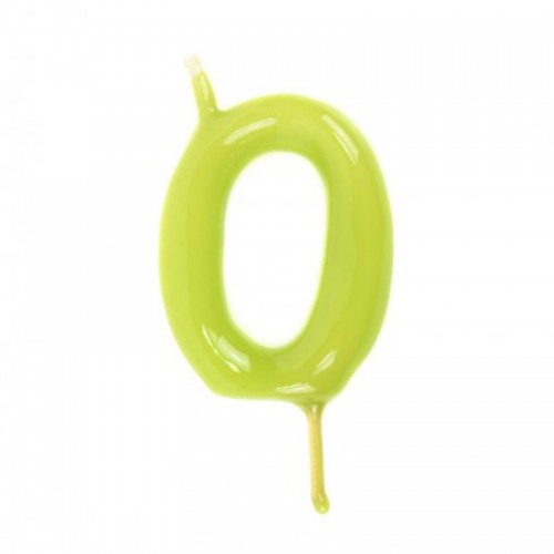 Vela Número 0 Verde Lima